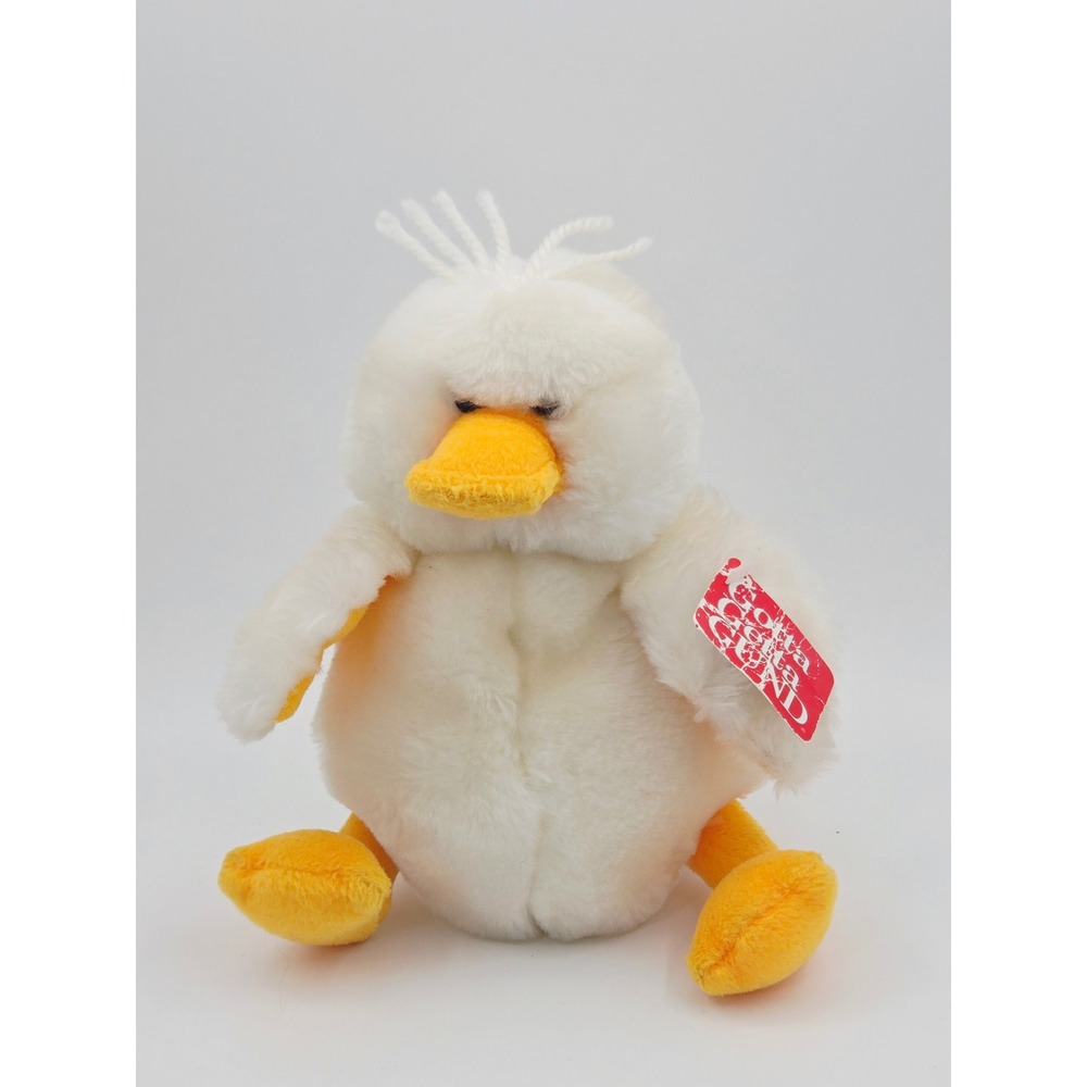 Vintage Gund White Duckling Plush Stuffed Animal Bird Orange Beak 6 Inch 036235